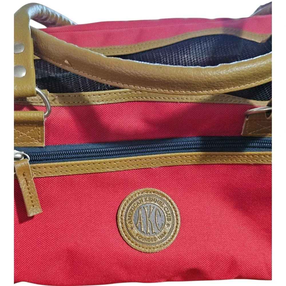AKC Red Small Dog Bag Carrier American Kennel Sherpa Insert , Pet Travel Bag